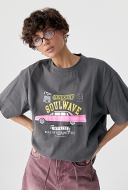 Футболка вільного фасону  із принтом авто