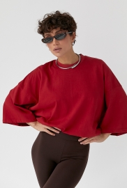 Жіноча футболка оверсайз із декоративним швом на спині