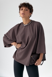 Жіноча футболка оверсайз із декоративним швом на спині