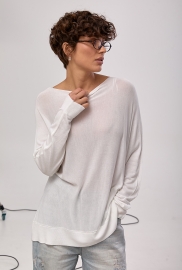 Прозорий вільний лонг із горловиною-човником