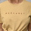 Трикотажна футболка з вишитим написом Margaret  LX-10722929