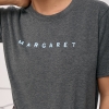 Трикотажна футболка з вишитим написом Margaret  LX-10722922