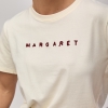 Трикотажна футболка з вишитим написом Margaret  LX-10722919