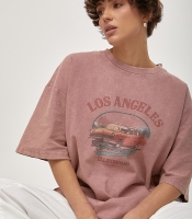 Футболка в стилі тай-дай із принтом авто