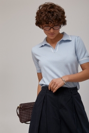 В'язана футболка-поло з манжетами