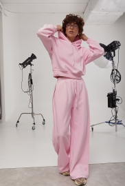 Спортивний костюм із худі та прямими штанами зі швами навиворіт Спортивний костюм із худі та прямими штанами зі швами навиворіт