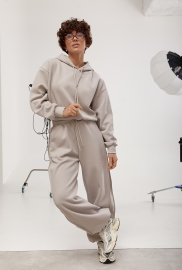 Спортивний костюм із худі та прямими штанами зі швами навиворіт Спортивний костюм із худі та прямими штанами зі швами навиворіт
