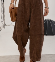 Вельветові штани з декоративними швами