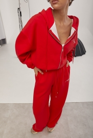 Спортивний костюм із худі та прямими штанами на затяжках