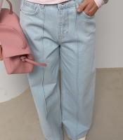 Широкі прямі джинси з декоративними швами