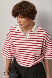 Футболка-поло у смужку