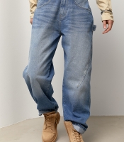 Джинси багі з декоративним швом