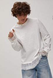 Вільний лонгслів з рюшами