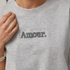 Вільна однотонна футболка з вишитим написом Amour  LX-10731310