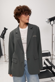 Класичний прямий піджак з написами