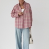 Жіноча сорочка в клітинку з кишенею LX-10732114 Жіноча сорочка в клітинку з кишенею LX-10732114