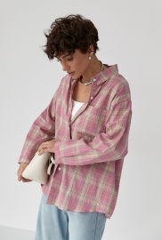 Жіноча сорочка в клітинку з кишенею Жіноча сорочка в клітинку з кишенею