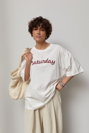 Футболка вільного фасону з написом Saturday Футболка вільного фасону з написом Saturday