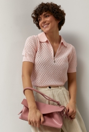 В'язане ажурне поло в ромби В'язане ажурне поло в ромби