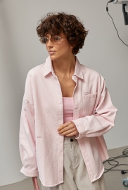 Котонова сорочка на ґудзиках з подовженою спинкою Котонова сорочка на ґудзиках з подовженою спинкою