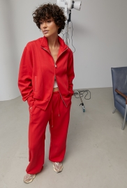 Спортивний костюм із кофтою на бликавці та широкими штанами