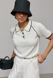 Поло на ґудзиках із контрастними вставками Поло на ґудзиках із контрастними вставками