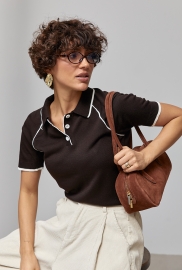 Поло на ґудзиках із контрастними вставками Поло на ґудзиках із контрастними вставками