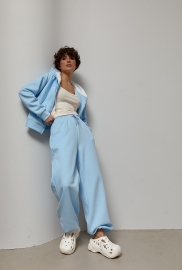 Спортивний костюм із прямими штанами та худі з білим капюшоном Спортивний костюм із прямими штанами та худі з білим капюшоном