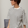 Футболка у смужку вільного фасону LX-10734339 Футболка у смужку вільного фасону LX-10734339