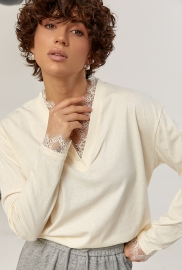 Вільний лонгслів з мереживом