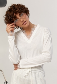 Вільний лонгслів з мереживом