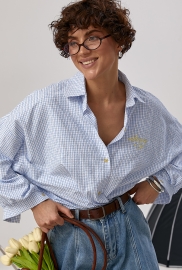 Сорочка оверсайз у клітинку з подовженою спинкою