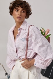 Сорочка оверсайз у клітинку з подовженою спинкою