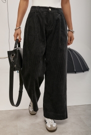 Широкі вельветові штани зі складками
