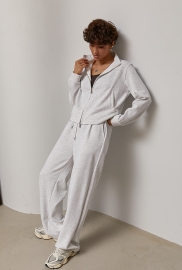 Однотонний спортивний костюм із прямими штанами та кофтою на блискавці