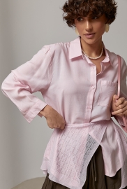 Класична однотонна сорочка із в'язаною накидкою