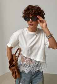 Вільна футболка з мереживом Вільна футболка з мереживом