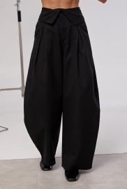 Котонові широкі штани з акцентним поясом