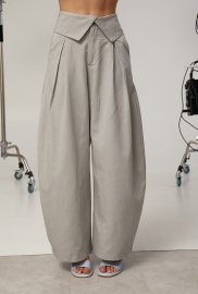 Котонові широкі штани з акцентним поясом