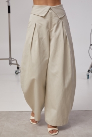 Котонові широкі штани з акцентним поясом