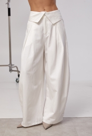 Котонові широкі штани з акцентним поясом