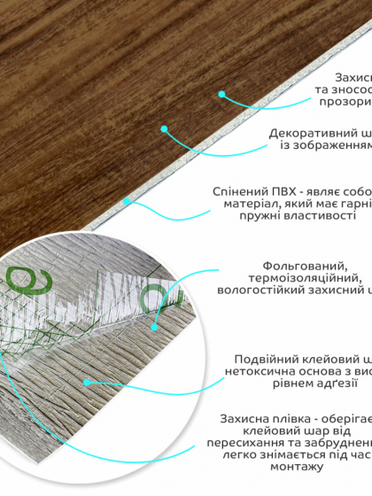 Самоклеюча вінілова плитка в рулоні 600х3000х2мм Каштан Мат