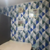 Самоклеюча плівка 0,45х10м х 0,07мм Сині трикутники  D-SW-00001224