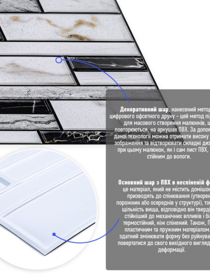 Декоративна ПВХ панель 960х480х4мм