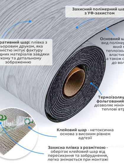 Підлогове вінілове покриття самоклеюче в рулоні 3000х600х1,5мм