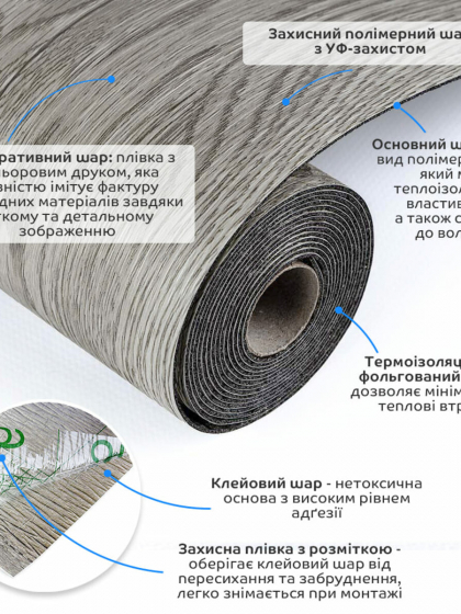 Підлогове вінілове покриття самоклеюче в рулоні 3000х600х1,5мм