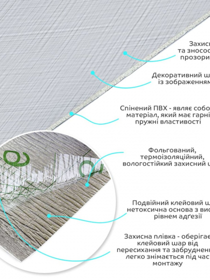 Самоклеюча вініловая плитка в рулоні 600х3000х2мм Мат