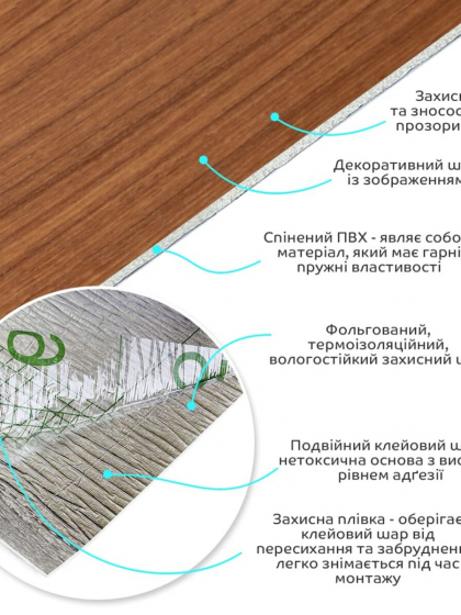 Самоклеюча вініловая плитка в рулоні 600х3000х2мм Мат