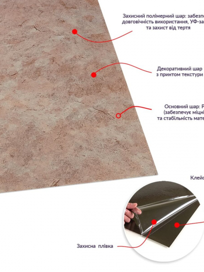 Самоклеюча LVT плитка 457х457х1.5мм