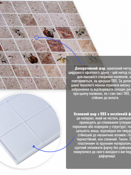 Декоративна ПВХ панель 960х480х4мм